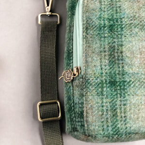 Handmade Handbags by Shelbury Meadow Foxtail Harris Tweed Cross body Bottle Bag