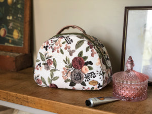 LIMITED EDITION - Krissy Embroidery Medium Bowler Bag - Wearable Artistry in Vintage Floral Elegance