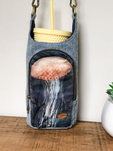 Sea Jelly wool Tweed Cross Body Bottle Bag