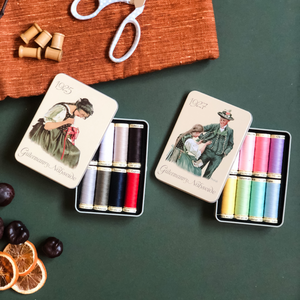 Gutermann Nostalgic Vintage Tin 1925 - 8 Traditional Shades Sew-All Thread Spools for Timeless Stitching
