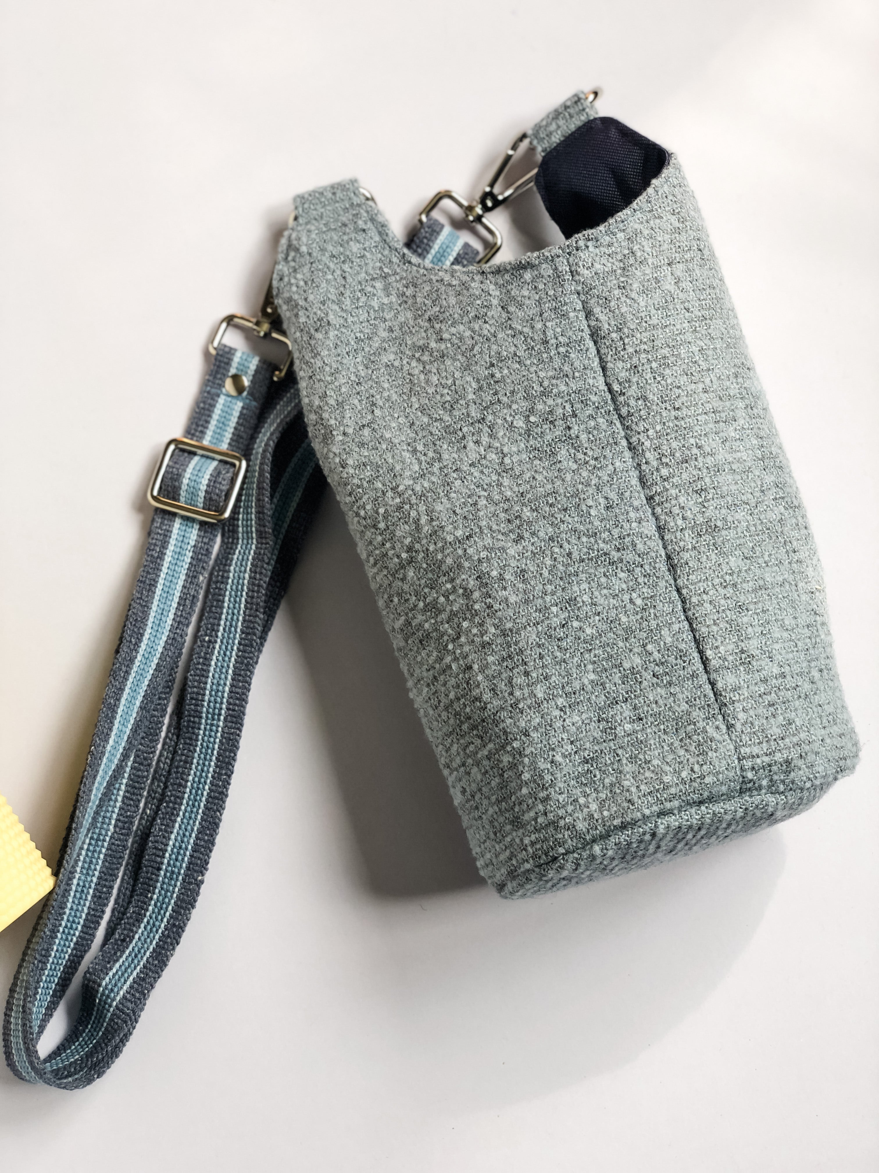 Coastal Walk wool Tweed Cross Body Bottle Bag