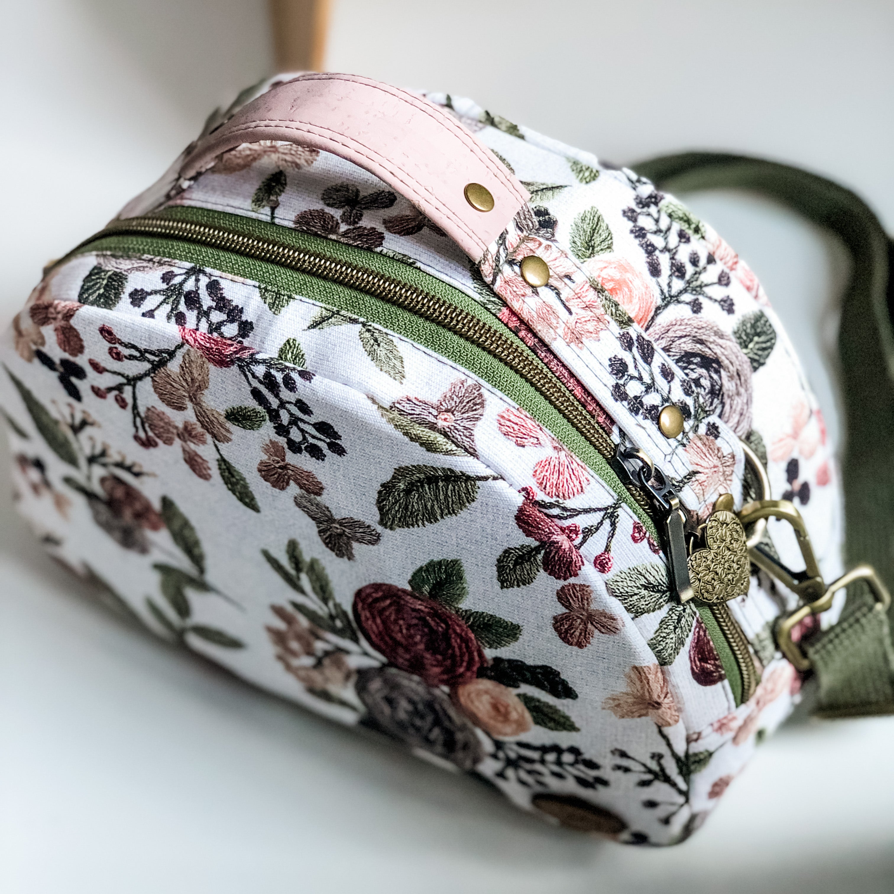 LIMITED EDITION - Krissy Embroidery Medium Bowler Bag - Wearable Artistry in Vintage Floral Elegance