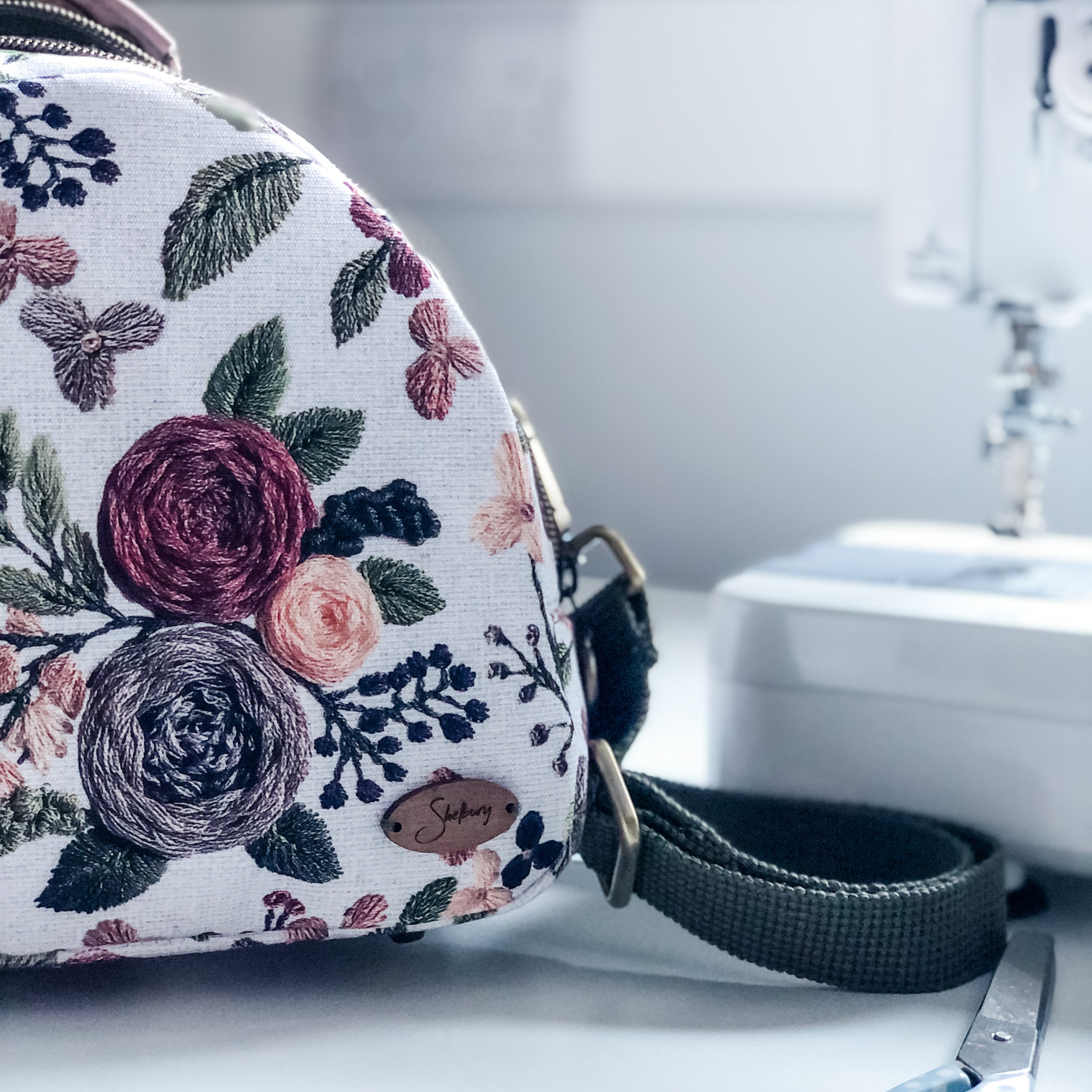 LIMITED EDITION - Krissy Embroidery Medium Bowler Bag - Wearable Artistry in Vintage Floral Elegance