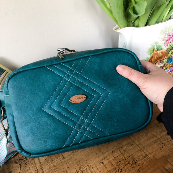 Oakarbo Crinkle Nylon Crossbody Purse Multi-Pocket Travel Bag Turquoise  Blue | eBay
